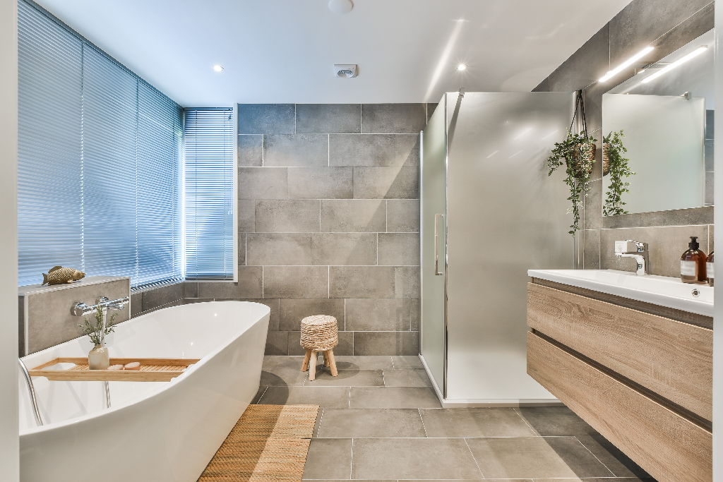 A homey yet elegant bathroom